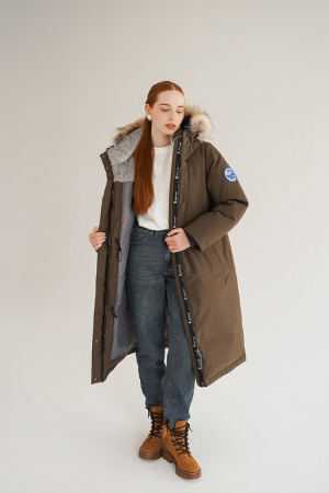 Пальто пуховое Хелен Top Arctic Goose (Женский; 46; Олива без*Меха)
